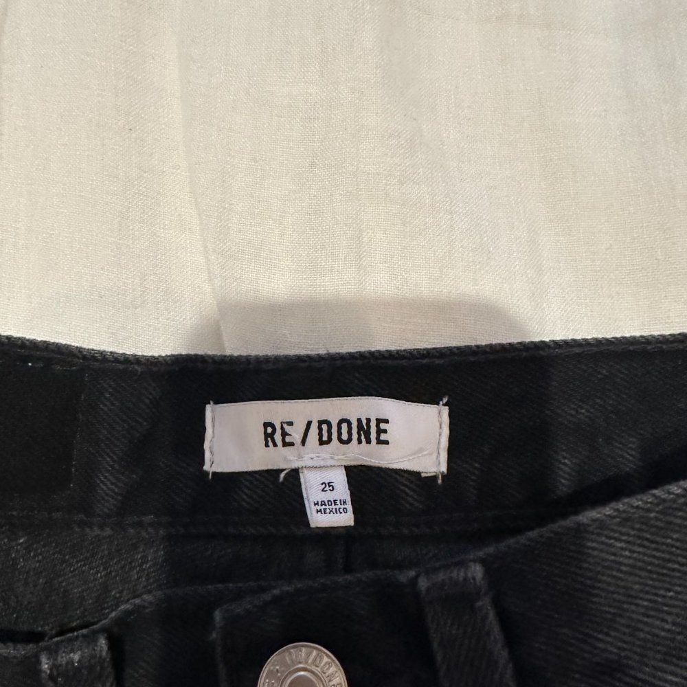 Re/Done Denim Black Cut off shorts - Picture 4 of 4